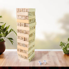 Wooden Tumbling Stacking Tower Game, Zenga tower (48 Pcs Blocks 2 Dices) - dailyneed.life