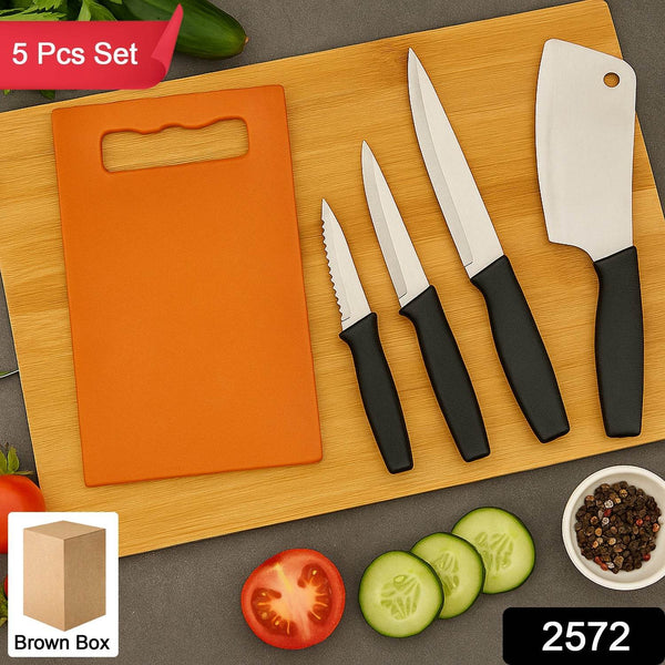 Chopping Board with Knife Set (Pack of 5) - dailyneed.life