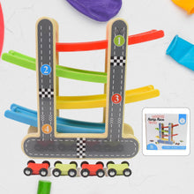 Car Racer Track Play set Wooden Click Clack Toys With 4 Mini Racers (1 Set) - dailyneed.life