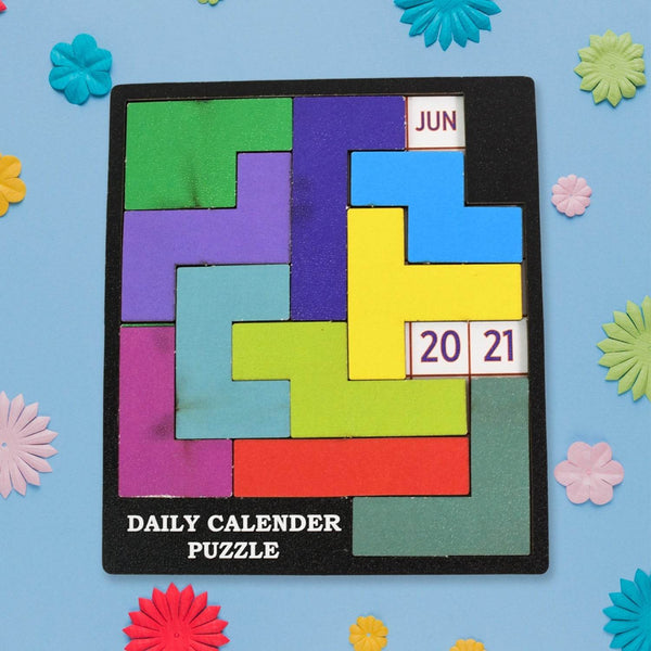 Wooden Daily Calendar Puzzle (Multicolor / 1 Set) - dailyneed.life