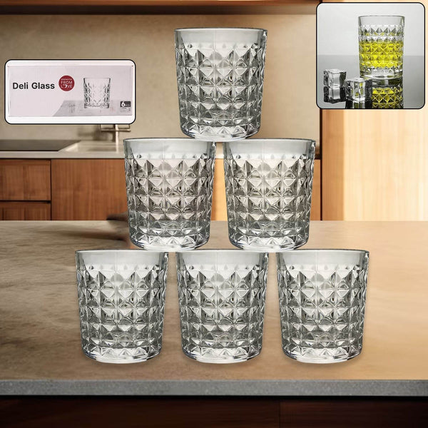 Premium Crystal-Style Glass Tumbler Set (6 Pc / 210 ML) - dailyneed.life