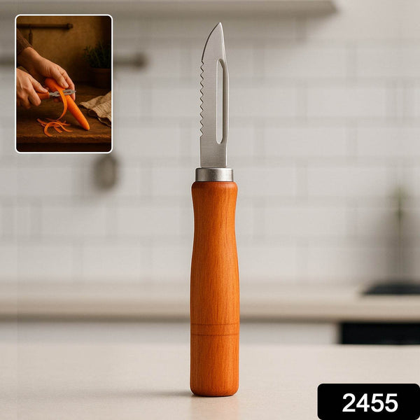 Wooden Handle and Stainless Steel Vegetable Peeler - dailyneed.life