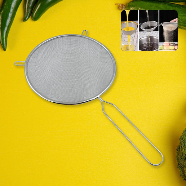Big Mesh Strainer With Handle Stainless Steel Oil Straine, Mesh Sieve Strainer(1 Pc) - dailyneed.life