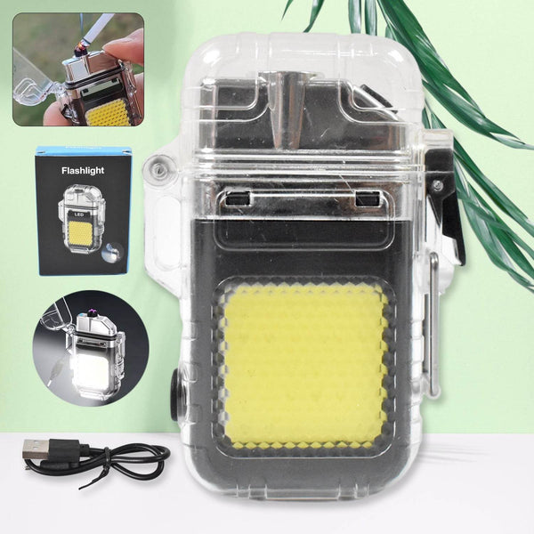 USB Rechargeable Electric Lighter & 3 Modes COB Flashlight (1 Pc) - dailyneed.life