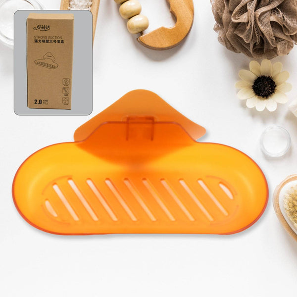 Plastic Soap Dish Holder for Bathroom Shower Wall Mounted Self Adhesive Soap Holder Saver Tray-Plastic Sponge Holder for Kitchen Storage Rack Soap Box, Bathroom ,Sabudani (1 Pc) - dailyneed.life