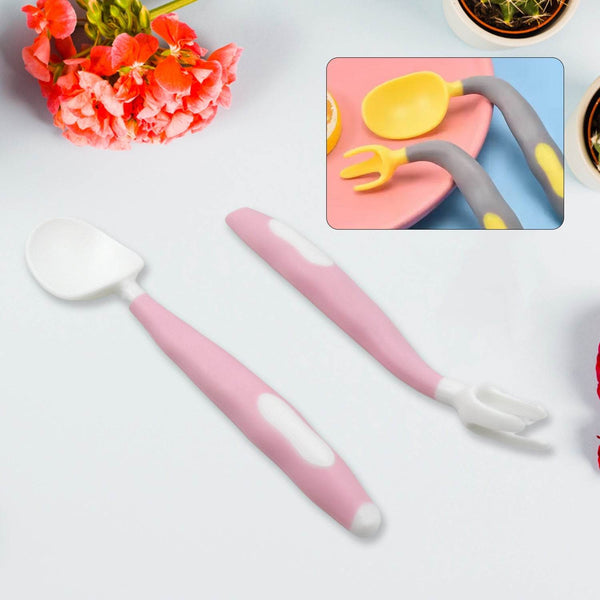 Silicone Bendable Kids Spoon & Fork Set – Toddler Self-Feeding Utensils (2 Pc Set) - dailyneed.life