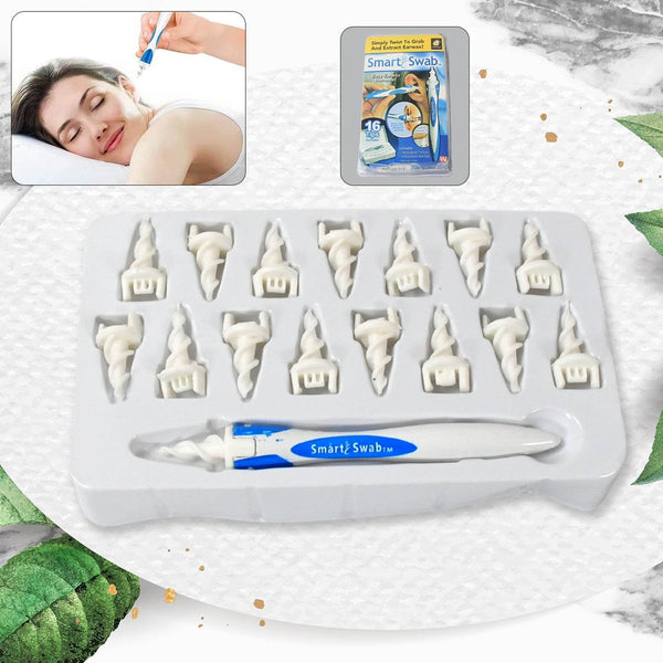 Ear Wax Removal Ear Cleaner Earwax Remover Spiral Soft Silicone Safe Upgraded Smart Earwax Removal Tool Swab Kit With 16 Replacement Tips For Adults & Kids - dailyneed.life