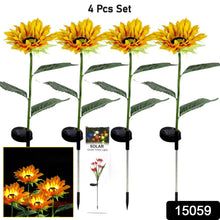 Garden Solar Sunflower Outdoor LED Light Inserted Ground Simulation Plant (4 Pcs Set) - dailyneed.life