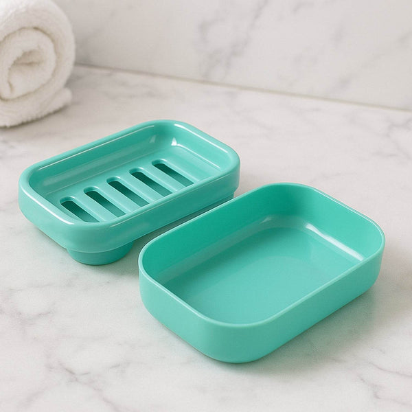 Premium Quality Rectangular Aqua Green Plastic Soap Case (1 Pc) - dailyneed.life