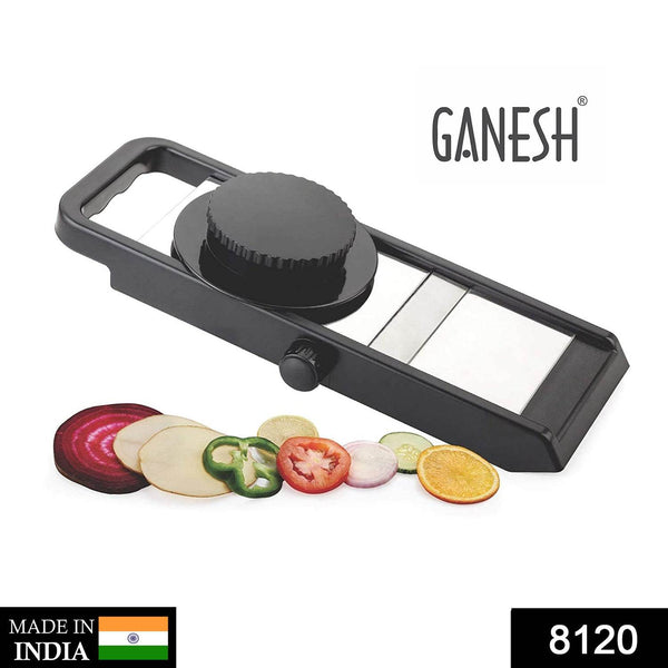 Ganesh Adjustable Plastic Slicer, 1-Piece, Black / Silver - dailyneed.life