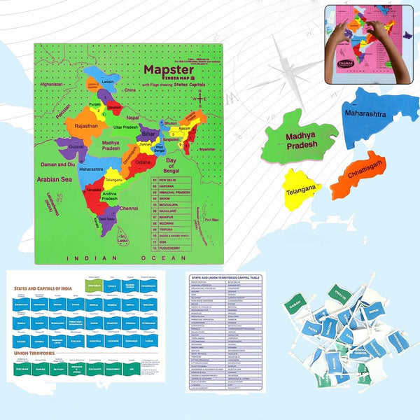 Aditi Mapster India Map EVA Foam Puzzle Set - dailyneed.life