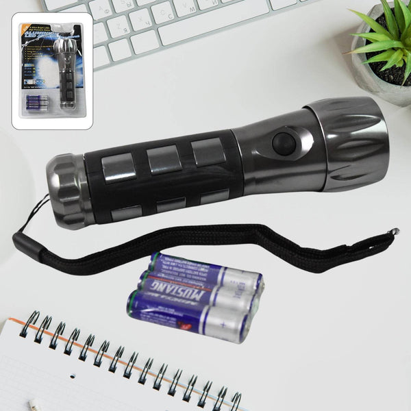 Aluminium Led/Xenon rubber grip Handtourch (3*1.5V AAA batteries / Not Included) - dailyneed.life