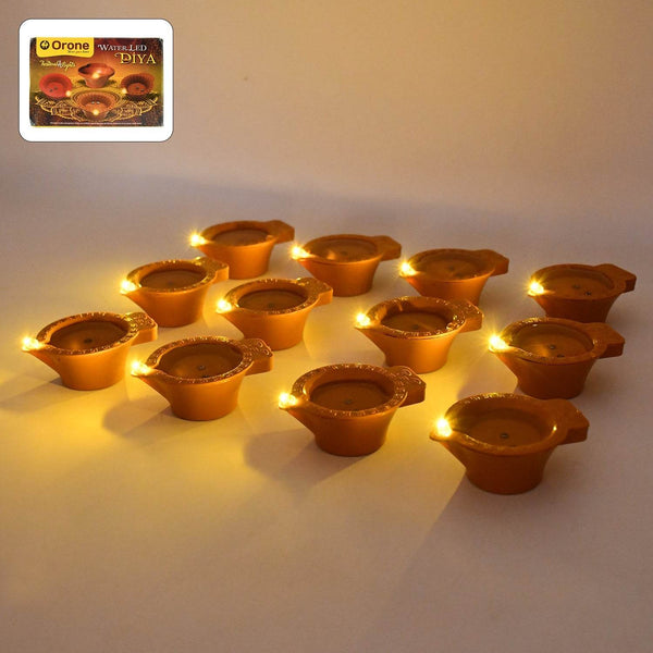 Flower Water Sensor Diyas for Diwali Decoration, Diwali (12 Pcs Set) - dailyneed.life