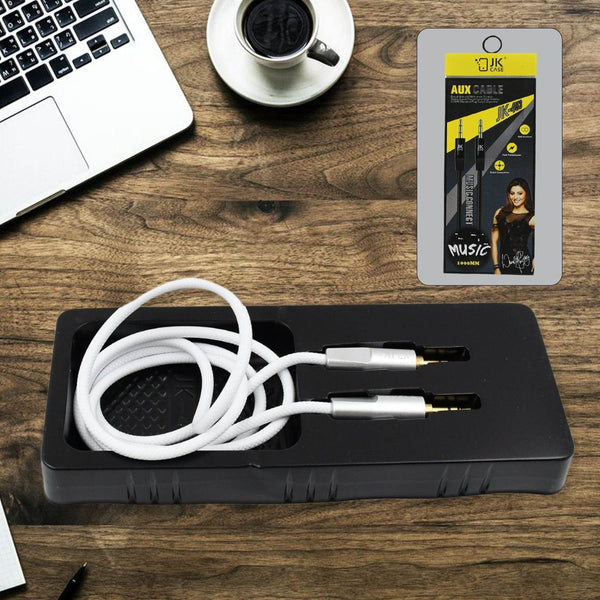 JK Aux Cable for Mobile and Tablet Home / Car Stereos & More (1 Pc / 1000MM) - dailyneed.life