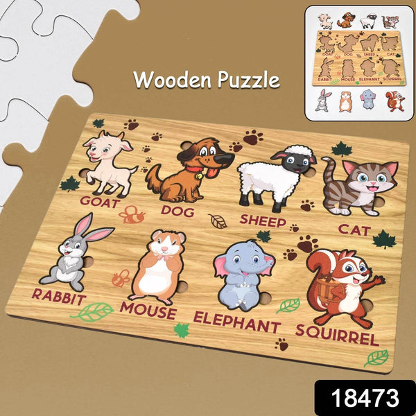 Wooden Animal Puzzle Learning Educational Board (1 Set / 28×20 Cm) - dailyneed.life