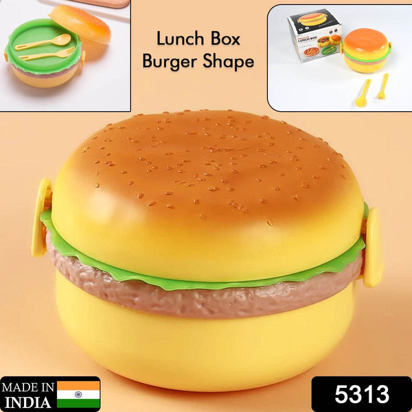 Burger Shape Lunch Box – Double Layer 1000ml Food Container with 2 Spoons for Kids - dailyneed.life