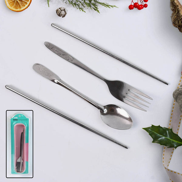 Portable Utensils Travel Camping Cutlery Set 4 Pc With case - dailyneed.life