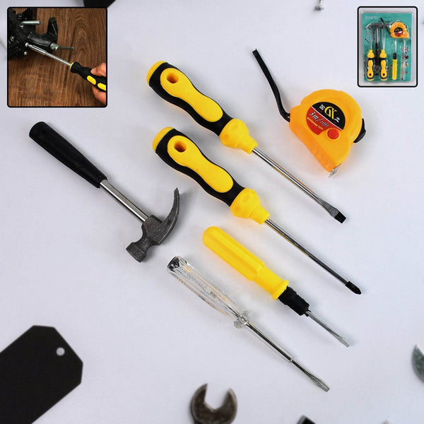 6 in 1 Hand Tool Kit Repair Home Screwdrivers Tool Kit with Tools Including Daily - dailyneed.life