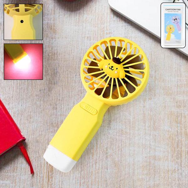 Cute Cartoon Handheld Fan with LED Light (1 Pc) - dailyneed.life