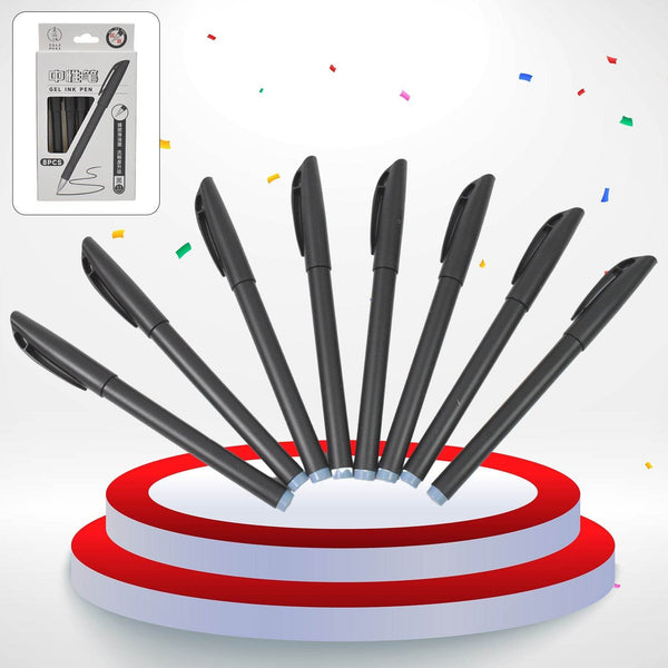 Writing Black Gel Pen for School Stationery Gift for Kids (8 Pcs set) - dailyneed.life