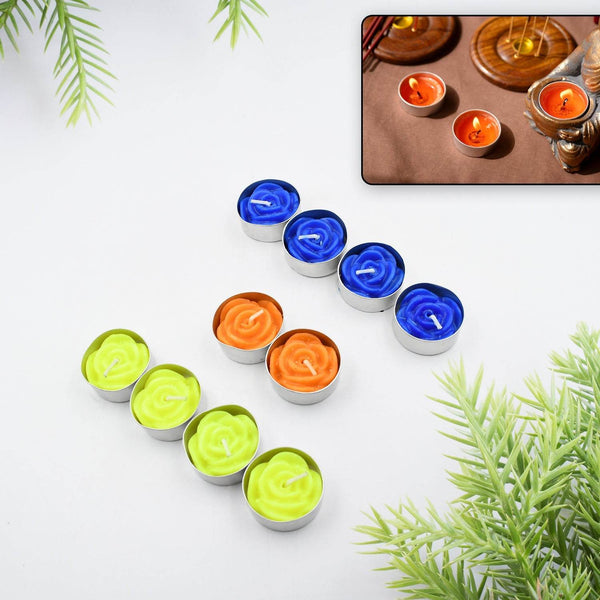 Rose Flower tealight candles, Floating Candles, Scented Tea Lights, Aromatherapy Relax, Diwali (Pack of 10 Pcs.) - dailyneed.life