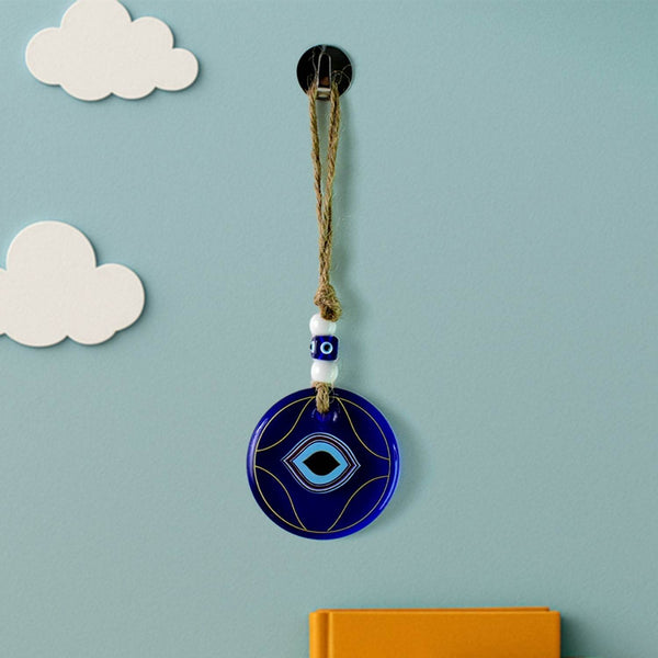 Decorative Evil Eye Wall Hanging Nazar Protector Charm with Beads, Wind Chime (1 Pc) - dailyneed.life