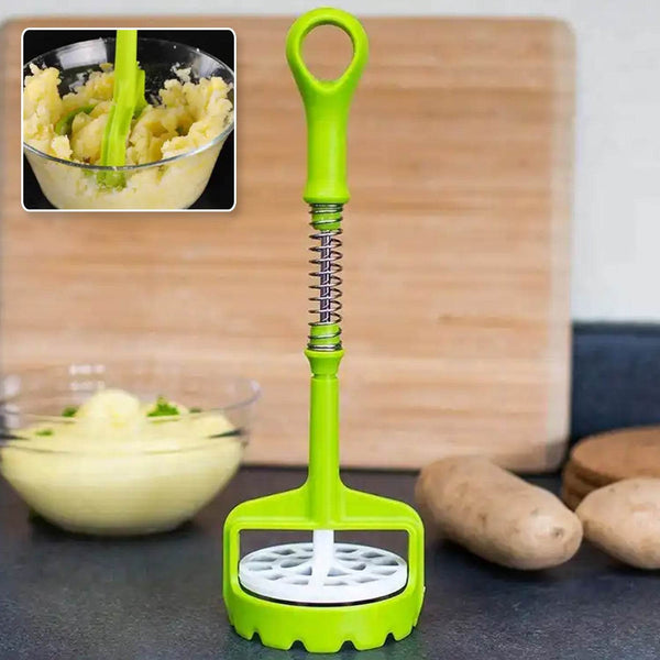 Multi Functional One-Handed Plastic Manual Mashed Potatoes Masher, Mash Sweet Potato Masher with Comfort Grip and Stainless-Steel Spring Design for Nonstick Pans (1 Pc) - dailyneed.life