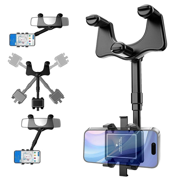 360 ° Rotating Car Rear View Mirror Phone Holder (1 Pc) - dailyneed.life