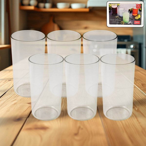 Apex Clear Plastic Tumbler / Glass Set – 6-Piece Unbreakable - dailyneed.life