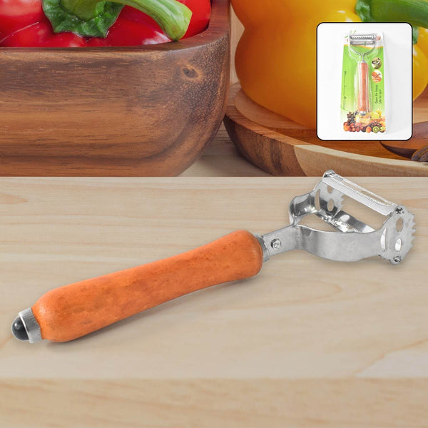 Vegetable and Fruit Peeler with Wooden Handle (1 Pc) - dailyneed.life