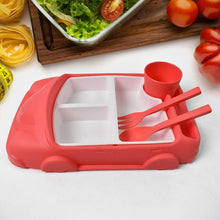 Kid's Car Shaped Plates Cup / Lunch Box Dinnerware Set (4 Pcs Set / 1000 ML Lunch Box) - dailyneed.life