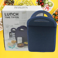 6In1 Tiffin Box-Lunch Box | 3 Stainless Steel Containers | Plastic lid Box | Spoon & Fork /Plastic Bottle | Insulated Fabric Bag | Leak Proof | Microwave Safe for Office, College and School for Men, Women (6 pcs) - dailyneed.life