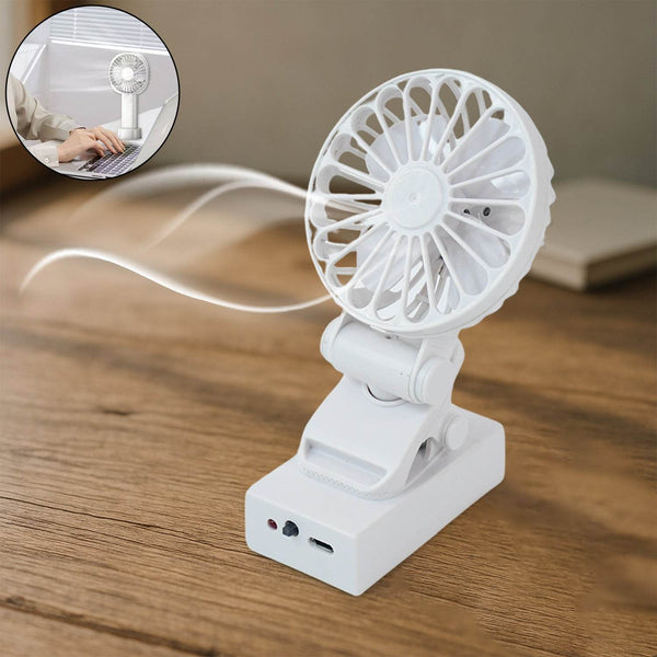 Rechargeable Mini Clip-On Desk Fan (1 Pc) - dailyneed.life