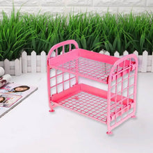 2Layer Foldable Plastic Small Storage Shelf / Rack (1 Pc / Mix Color) - dailyneed.life