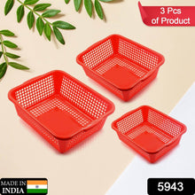 Plastic 3 Pieces Kitchen Large Size Dish Rack Drainer Vegetables and Fruits Washing Basket Dish Rack Multipurpose Organizers - dailyneed.life