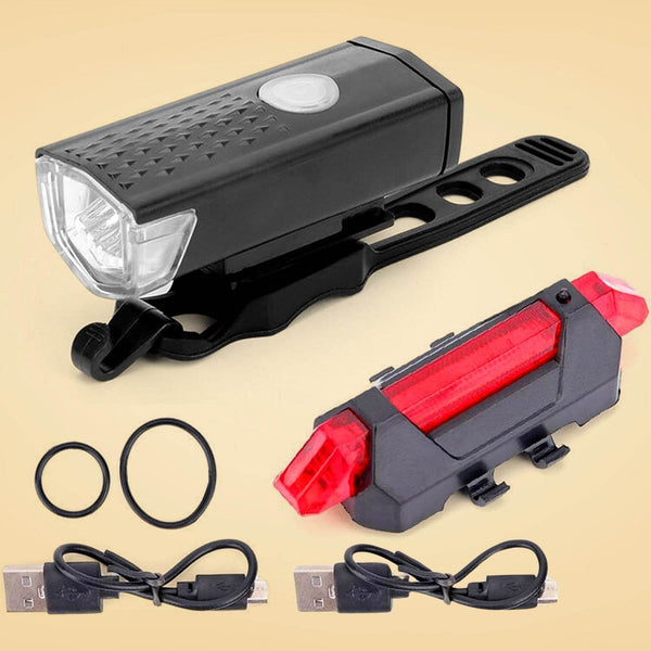 Combo of Bicycle LED USB Rechargeable Head Light and Tail Light (2 Pc Set) - dailyneed.life