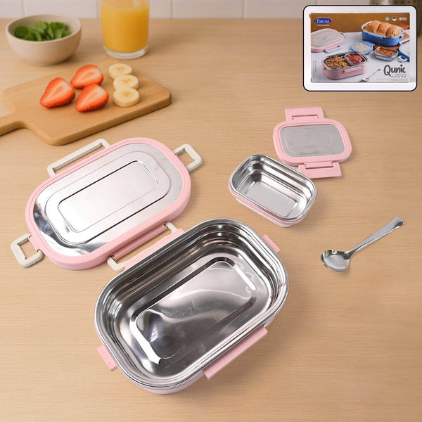 Qunic Stainless Steel Snack Lunch Box (With Small Box) - dailyneed.life