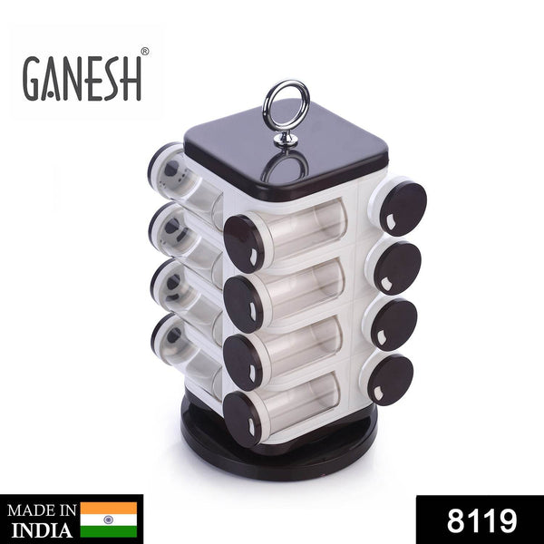 Ganesh Multipurpose Revolving Spice Rack With 16 Pcs Dispenser each 100 ml Plastic Spice ABS Material 1 Piece Spice Set 1 Piece Spice Set (Plastic) - dailyneed.life