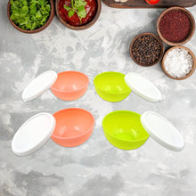 Multipurpose Small Round Plastic Bowl / Katori With Lid, Microwave Safe Reusable Lightweight Bowl, Dishwasher Safe Chutney Bowl (4 Pcs Set) - dailyneed.life