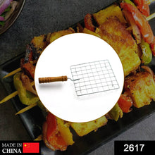 Square Stainless Steel Barbecue Grill with Wooden Handle - dailyneed.life