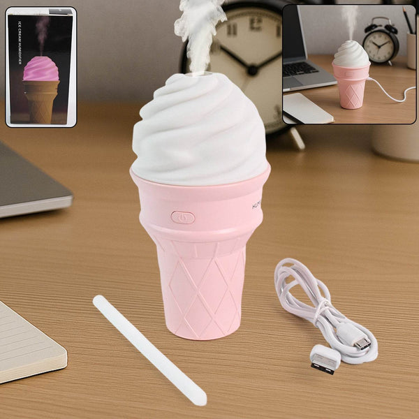Ice Cream Cone Shape Air Freshener Humidifier (1Pc / Pink) - dailyneed.life