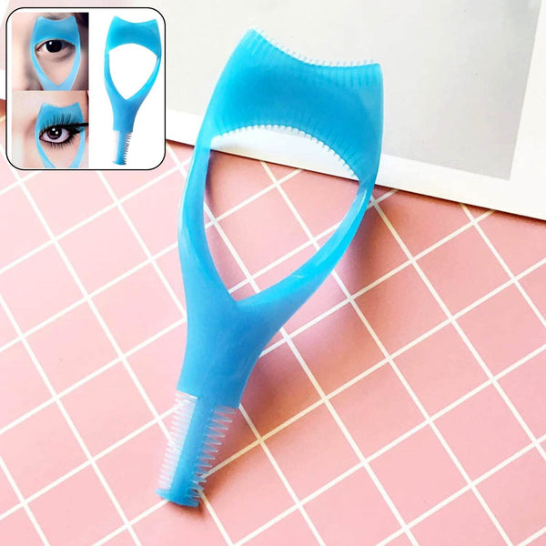 3-in-1 Plastic Eyelash Tool: Mascara Guide, Brush & Curler (1 Pc) - dailyneed.life