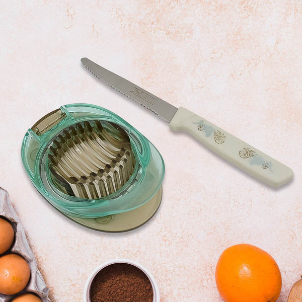 Stainless Steel, Egg Slicer & Knife (2 Pc Set) - dailyneed.life