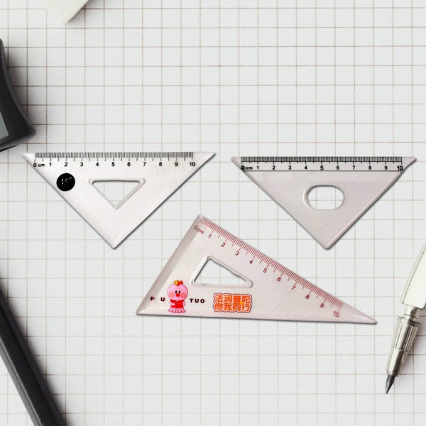 Transparent Plastic Set Square Ruler Kit (3 Pc) - dailyneed.life