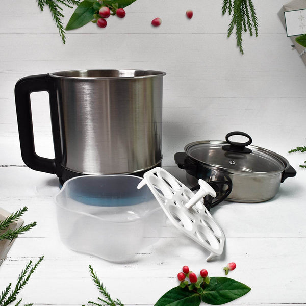 Soup Pot with Lid, Stainless Steel Multi Cooker Kettle (800W / 2.5 Ltr.) - dailyneed.life