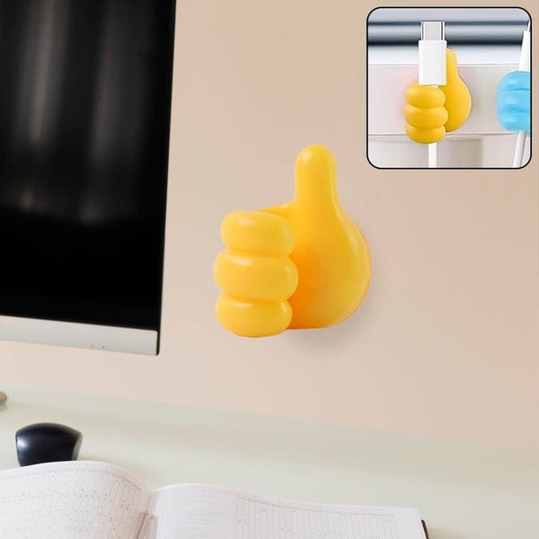 Yellow Multifunctional Multi functional Hand Shape Wall Clip Hanger Keys Cable Holder - dailyneed.life