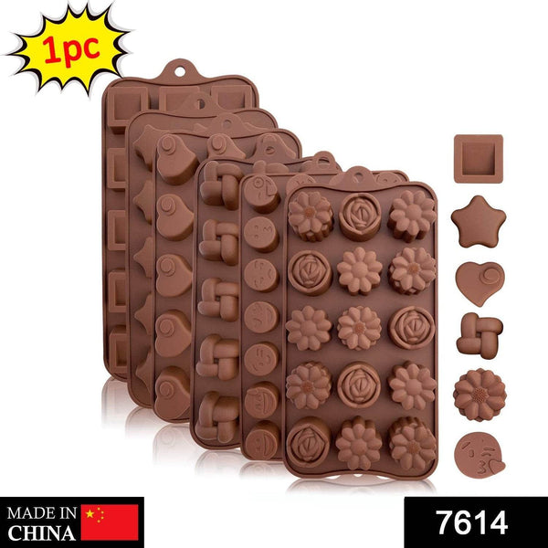 Silicone Food Grade Reusable Non-Stick Multi Shape 15 Cavity Chocolate Mold, Diwali - dailyneed.life