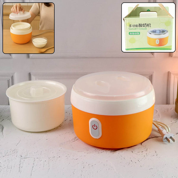 Orange ELECTRONIC YOGURT MAKER, AUTOMATIC YOGURT MAKER MACHINE 1L YOGHURT PLASTIC CONTAINER FOR HOME USE - dailyneed.life