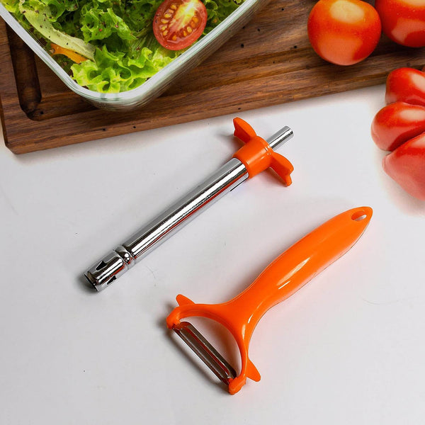 2 in 1 Kitchen Combo Lighter, Stainless Steel Durable Gas Lighter with Vegetable Cutter Peeler, For Kitchen Steel Gas Lighter (2 Pc Set) - dailyneed.life