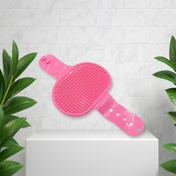 Dog Bath Brush Dog Grooming Brush, Pet Shampoo Bath Brush Soothing Massage Rubber Comb with Adjustable Ring Handle for Long Short Haired Dogs (1 Pc) - dailyneed.life